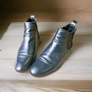 San Marina Portugal Leather Chelsea Low Heel Ankle Boots Black WOMEN'S Sz 7.5